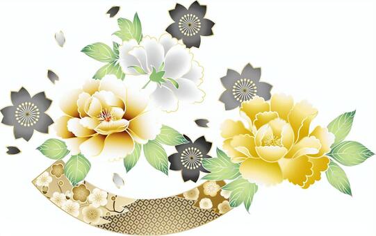 ai Japanese style button and cherry luxury set, JPG, PNG and AI ai Japanese style button and cherry luxury set, gradation, black, white, JPG, PNG and AI