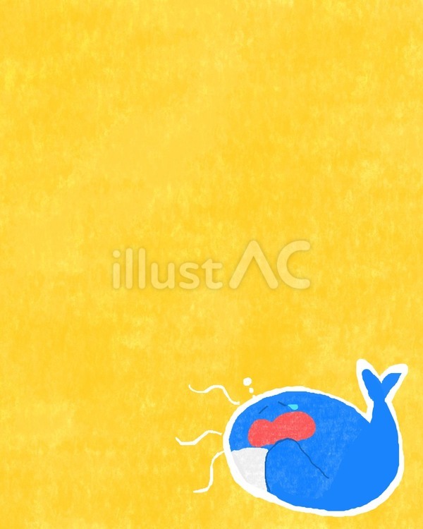 眠たいくじらちゃん くじら,眠い,あくびのイラスト素材