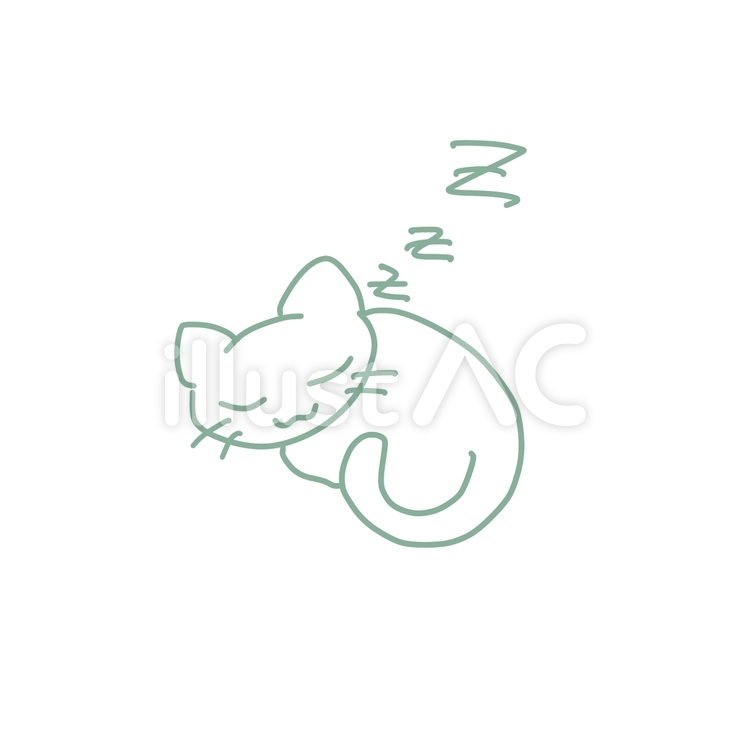 眠る猫 猫,動物,デフォルメのイラスト素材