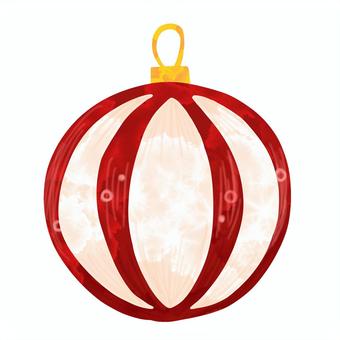 クリスマスのオーナメント(赤) クリスマス,オーナメント,赤,水彩画,ワンポイント,おしゃれ,冬,季節,生活,水彩のイラスト素材