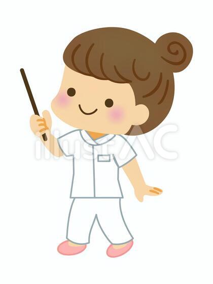 白衣の女性 指し棒