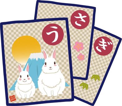 Rabbit Karuta Mt. Fuji, , JPG, PNG and AI