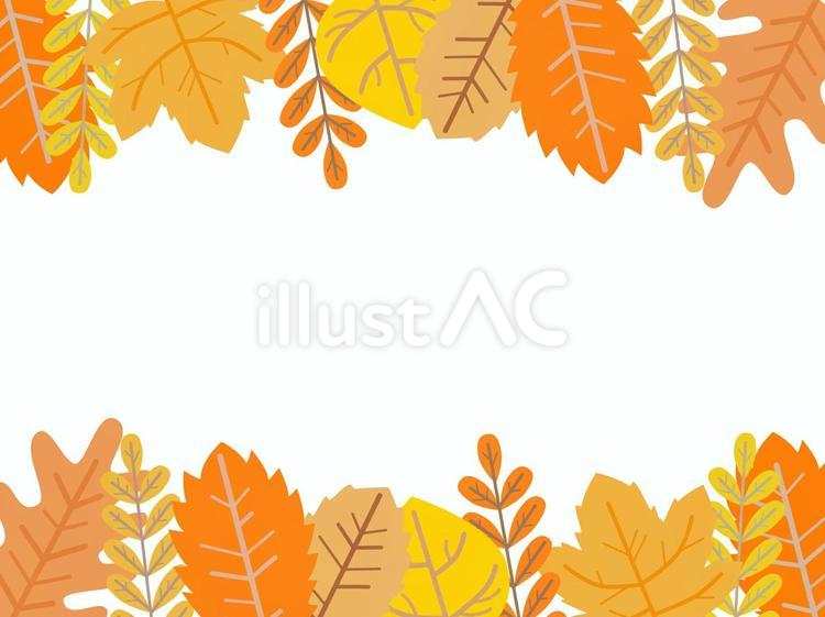 秋らしい紅葉の北欧風シンプルフレーム　3 秋,紅葉,もみじのイラスト素材