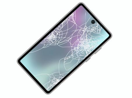 バリバリに画面の割れたスマホ バリバリに画面の割れたスマホ スマホ,スマートフォン,画面,ヒビ,故障,破損,修理,画面割れ,液晶割れ,割れるのイラスト素材