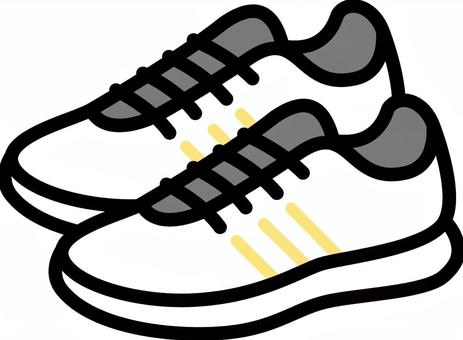 黄色の室内運動靴です。 室内,運動靴,シンプル,靴,トレーニング,シューズ,スニーカー,フィットネス,スポーツ,インドアのイラスト素材