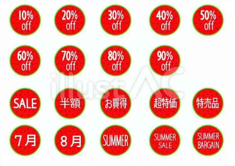 サマーセール　スイカ sale,ビジネス,値下げのイラスト素材