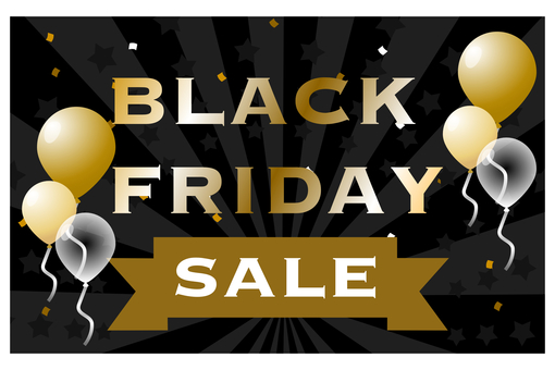 BLACK FRIDAY SALE2 ブラックフライデー,金曜日,黒,背景,フレーム,枠,飾り,紙吹雪,星,集中線のイラスト素材