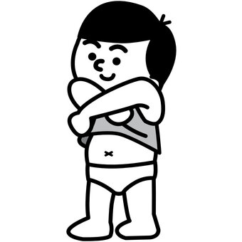 脱ぐ（肌着） 男の子,幼児,保育,幼稚園,学校,生活習慣,脱ぐ,着替え,肌着,インナーのイラスト素材