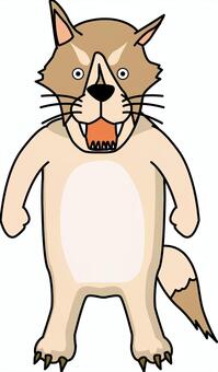 狼キャラ 狼,獣,威嚇,動物,猛獣,狂暴,デフォルメ,キャラ,線画のイラスト素材