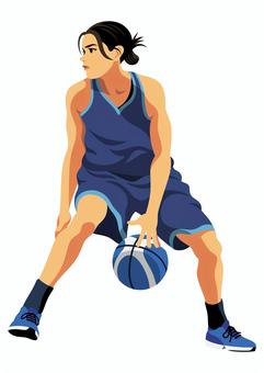 女子バスケットボール選手16 バスケットボール,ドリブル,全身,女子選手,スポーツ,アスリート,試合,女性,人物,球技のイラスト素材