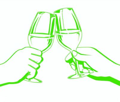 Illustration, toast, wine, party, 