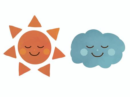 Illustration, sun, cloud, weather, 