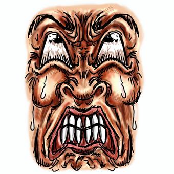 我慢で耐えるが限界が近い表情パーツ 我慢,耐える,辛抱,限界,キツイ,ツライ,ヤバイ,忍耐,堪忍,ストレスのイラスト素材