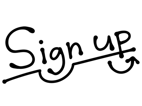 Sign upの文字 サインアップ,登録,新規,アカウント,作成,ユーザー,操作,申し込み,誘導,管理のイラスト素材