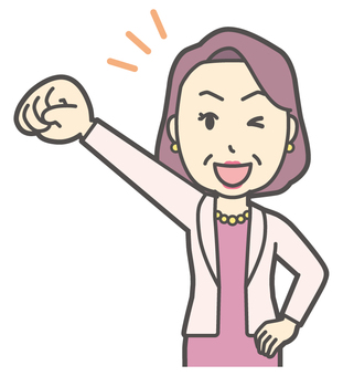  お金持ちマダム-148-バスト おばさん,応援,中年,女性,富裕層,マダム,裕福,お金持ち,ミセス,おばちゃんのイラスト素材