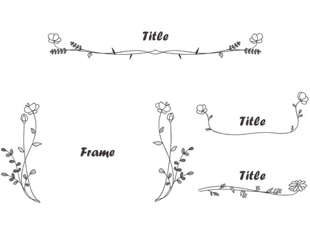 Botanical frame _ flower title set, , JPG, PNG and AI