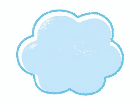 版画風モコモコフレーム01 フレーム,囲み,枠,囲み枠,背景枠,版画風,にじみ線,手書き,雲,もこもこのイラスト素材