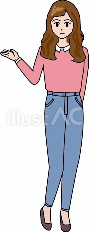 案内女性　 案内,紹介,説明のイラスト素材
