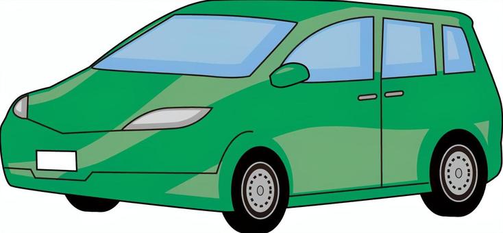 普通車 普通車,車体,フロント,スポーツワゴン,斜め,緑のイラスト素材