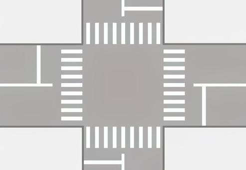 トミカで遊べる交差点 交差点,自動車,交通,十字路,平面図,道路のイラスト素材