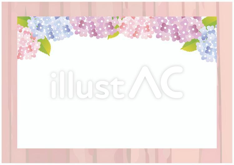 梅雨　アジサイ　フレーム 梅雨,夏,6月のイラスト素材