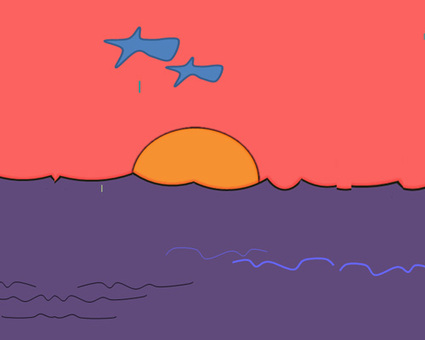 夕日 夕日 海,太陽のイラスト素材