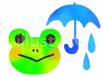 カエル&傘 梅雨 アイコン