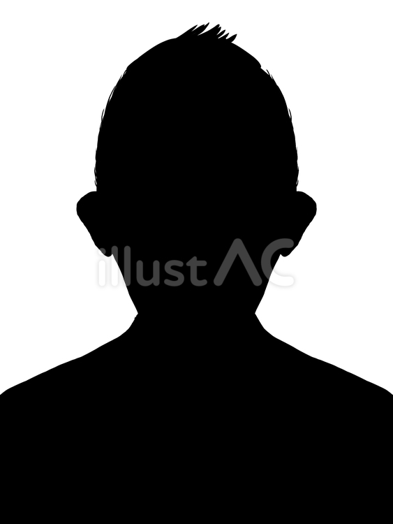 男性顔シルエット 人物,影,影絵のイラスト素材