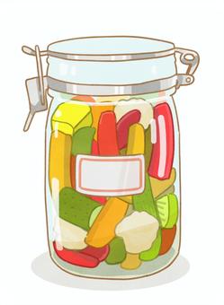 Illustration, pickles, vegetables, colorful, 