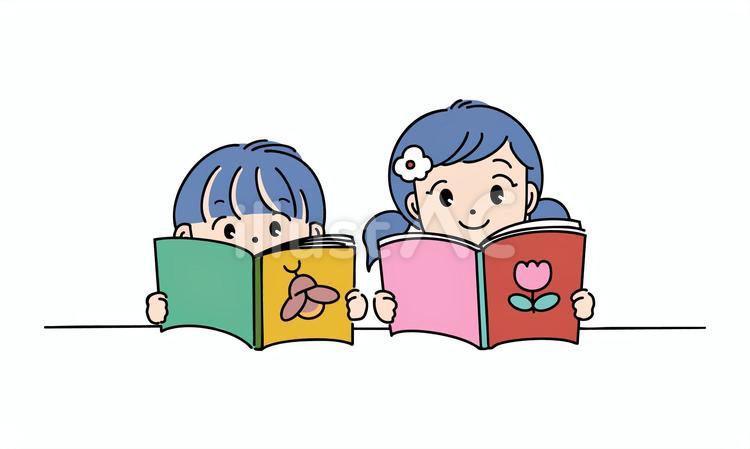 本と人シリーズ_book4 秋,人物,朗読のイラスト素材