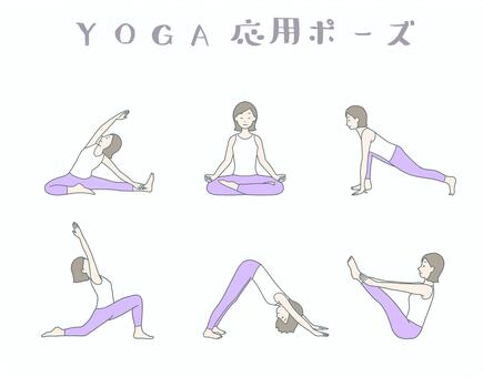 ヨガ応用ポーズ 人物,ヨガ,女性,ストレッチ,運動,習いごと,ポーズ,スタジオ,趣味,ジムのイラスト素材
