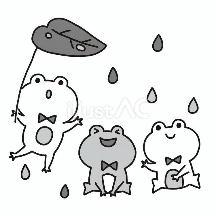 雨の日カエル 梅雨,カエル,雨のイラスト素材