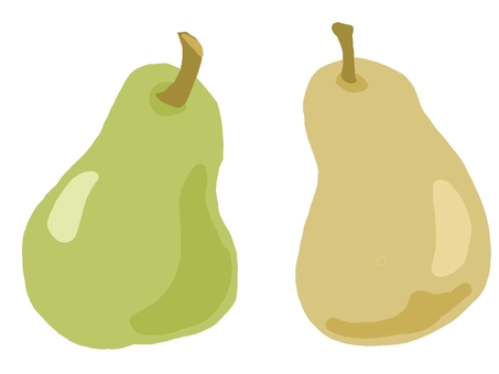 洋梨2個 洋梨,2個,フルーツ,果物,秋,ラフランス,デザイン,アイコン,シンプル,緑のイラスト素材