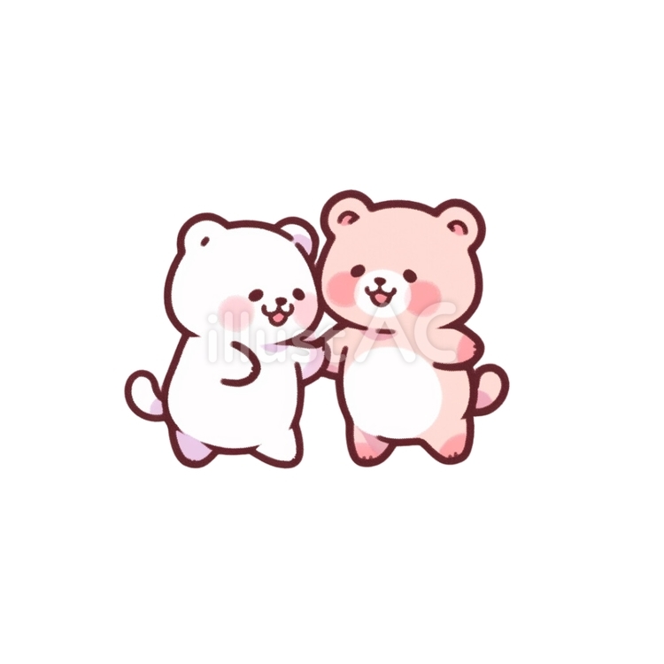 仲良しクマ2 動物,クマ,可愛いのイラスト素材