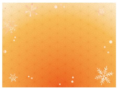 暖かな麻の葉模様の冬の背景素材 和柄,暖房,麻の葉模様,暖かい,フレーム,背景,冬のイラスト素材