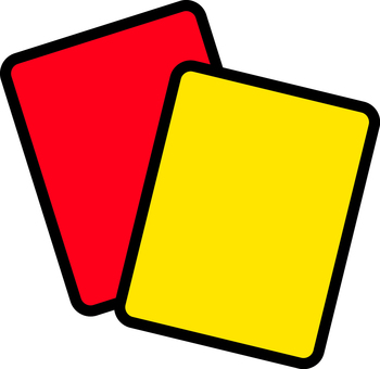 イエローカードとレッドカードです。 イエローカード,レッドカード,シンプル,審判,サッカー,注意,退場,警告,ペナルティ,スポーツのイラスト素材