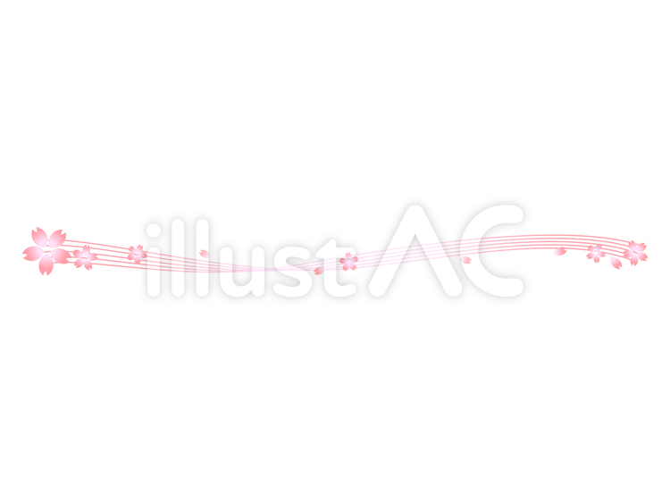 桜のライン（波型） 桜,ライン,ピンクのイラスト素材