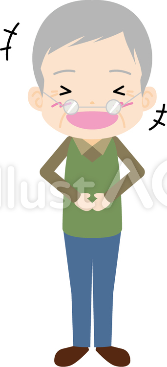 老人男性（爆笑） 爆笑,大笑い,笑うのイラスト素材