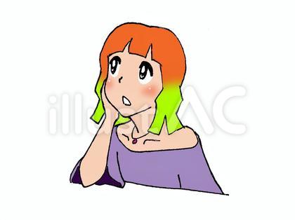 物思いにふける女子