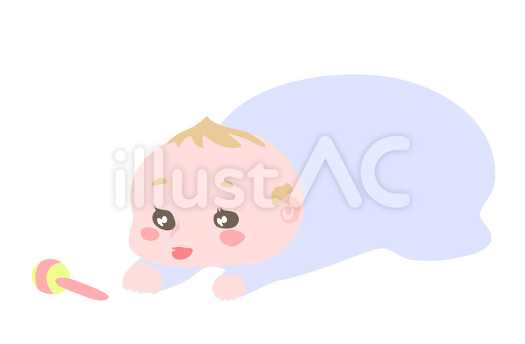 赤ちゃん　はいはい　ガラガラ 赤ちゃん,ai,はいはいのイラスト素材