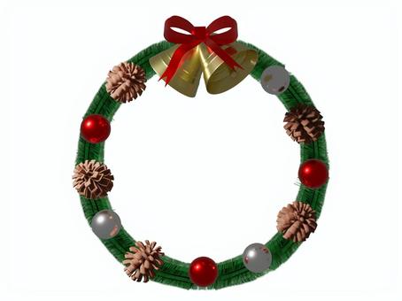 クリスマスリースリアル・背景透過 クリスマスリース,エレガント,クリスマス,リース,リアル,クリスマスベル,ベル,xmas,オーナメント,おしゃれのイラスト素材
