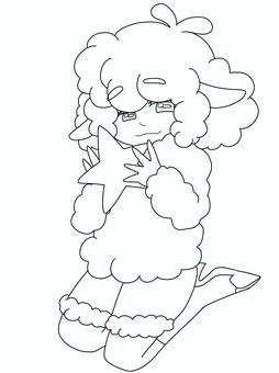 牡羊座をモチーフにした女の子 星座,牡羊座,モチーフ,女の子,塗り絵のイラスト素材