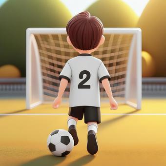 ボールを蹴ろうとしている少年の後ろ姿 ボールを蹴ろうとしている少年の後ろ姿 サッカー,ボール,少年のイラスト素材