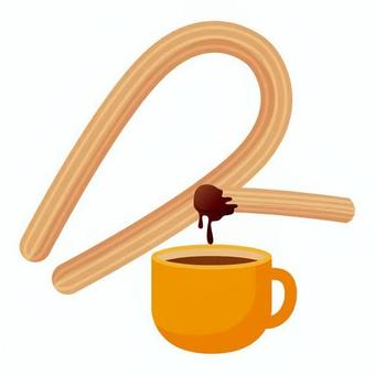 チュロス スペイン,外国,社会,チュロス,カップ,チョコレート,お菓子,デザート,甘い,スイーツのイラスト素材