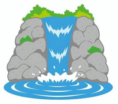 滝 滝,アイコン,イラスト,観光,観光地,旅行,旅,渓谷,自然,水のイラスト素材
