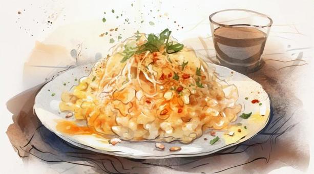 Illustration, watercolor, looks delicious, food, 