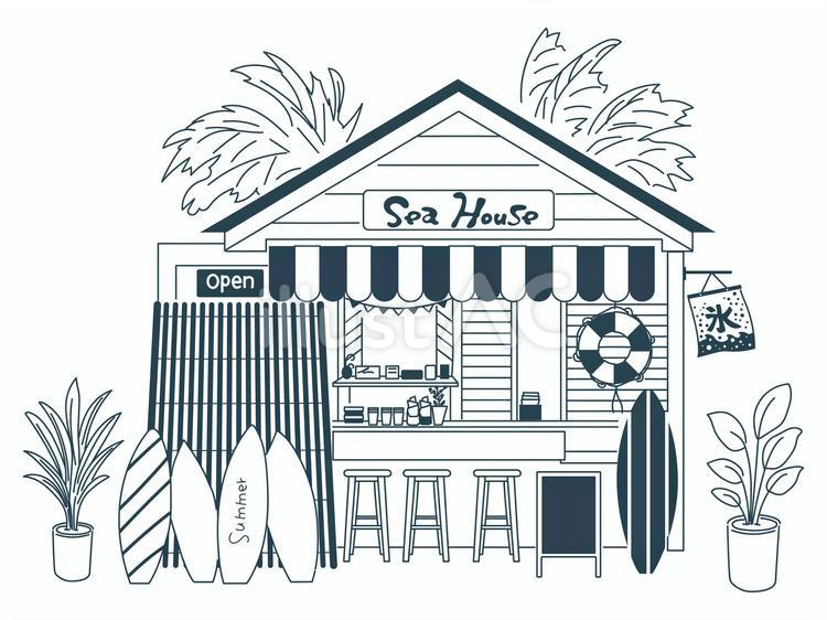 海の家 海の家,小屋,海辺のイラスト素材