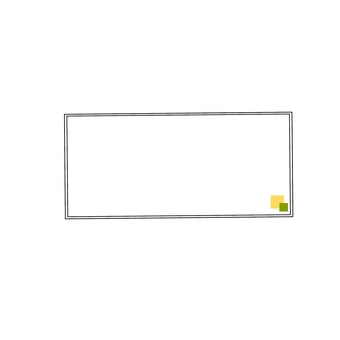 フレーム　四角　黄×緑 タイトルボックス,自由記入,枠,手書き,かわいい,おしゃれ,四角,長方形,目立つ,ワンポイントのイラスト素材