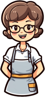 woman wearing an apron, , JPG and PNG