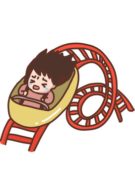 ジェットコースターを泣きながら乗る女の子 ジェットコースター,泣く,怖い,絶叫,女の子のイラスト素材